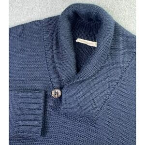 Marine Layer Shawl Collar Sweater Mens XL Alpaca Blend Navy Blue Pullover Preppy